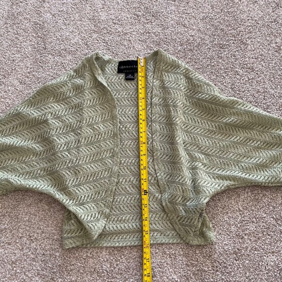 Connected Apparel Sage Green Cropped Cardigan Cover-Up M/L - Picture 4 of 5
